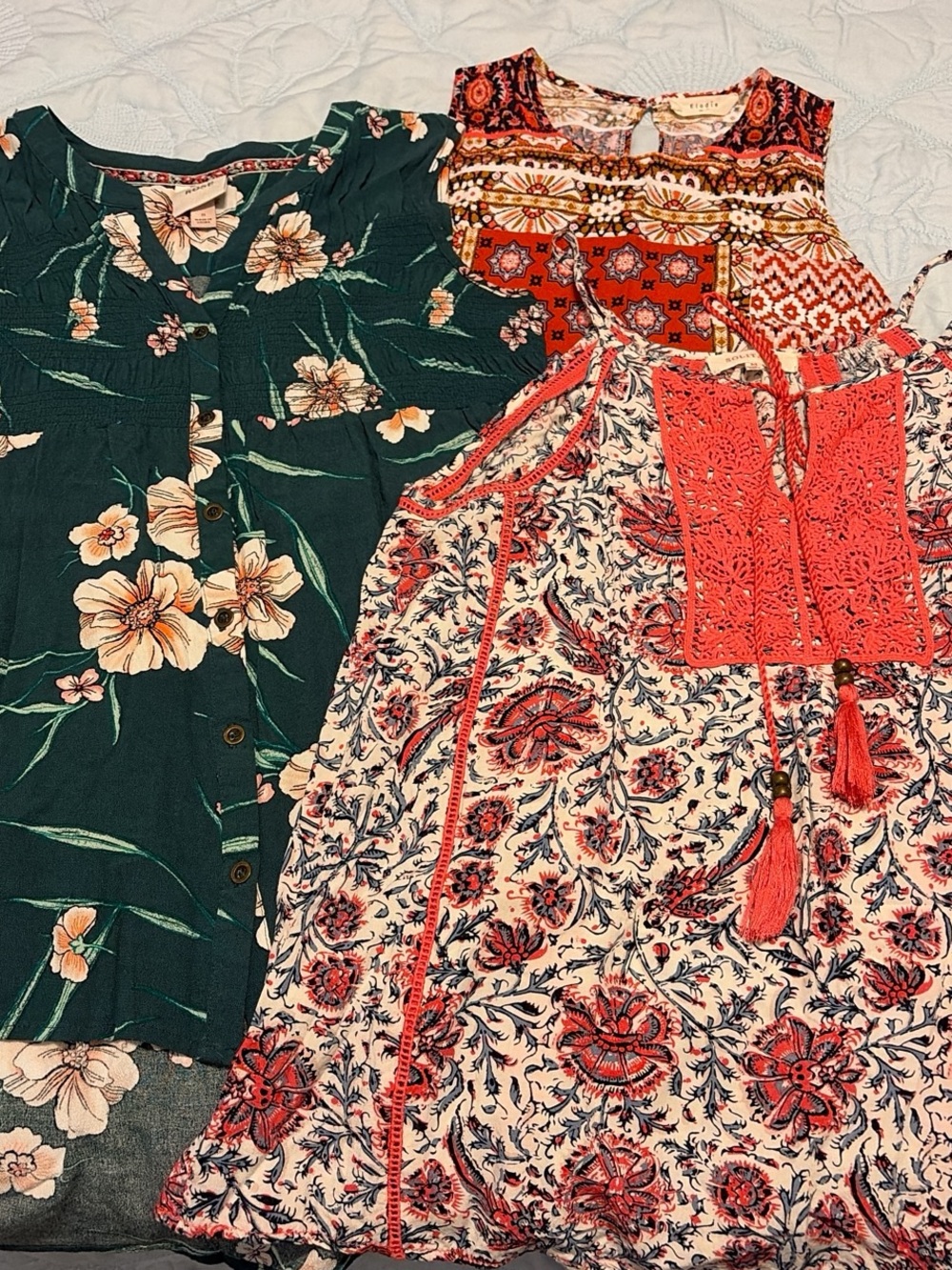 Boho Floral Sleeveless set of 3 tops